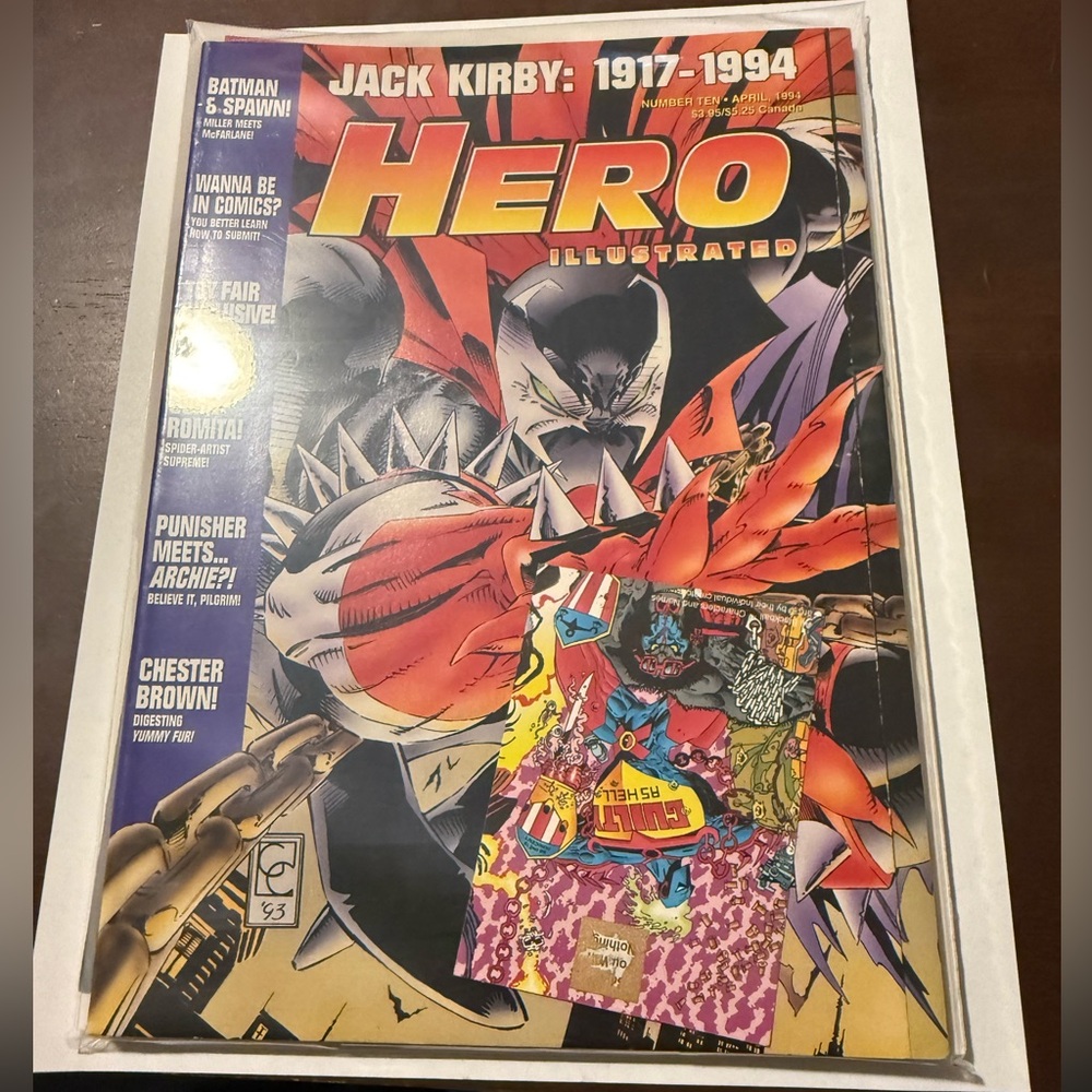 Hero Illustrated Comic Book with Bold Red & Black Cover